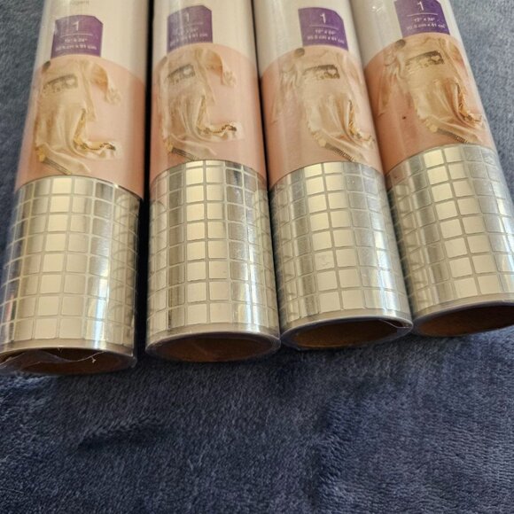 Set of 4 Rolls - Cricut Strong Bond Iron-On Metallic Mosaic in Silver NEW - Picture 3 of 4